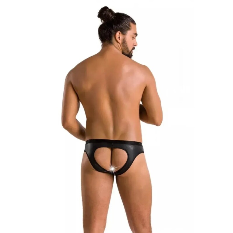 Чоловічі труси бріфи Slip Open Joe, S/M, з інтимним вирізом, чорного кольору - Изображение 3