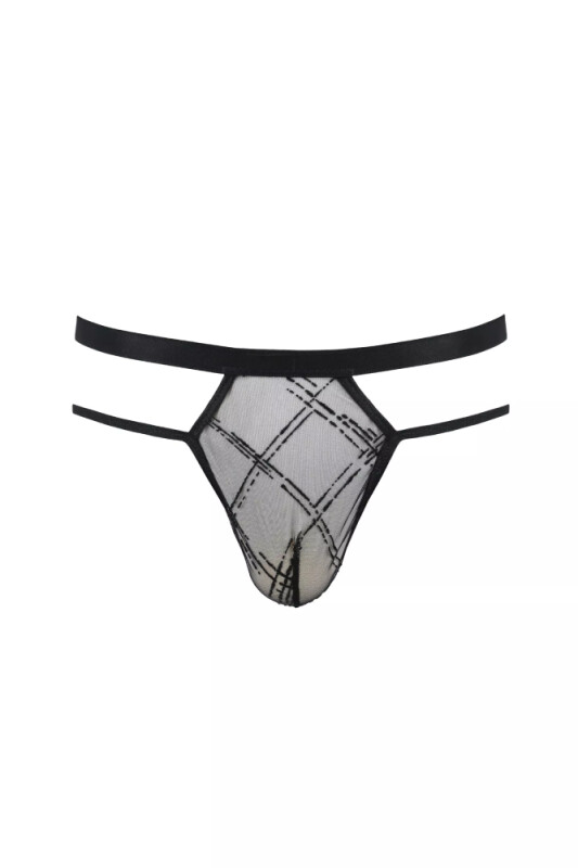 Чоловічі сексі стрінги Passion Men Collin, S/M, напівпрозорі, чорні - Изображение 2