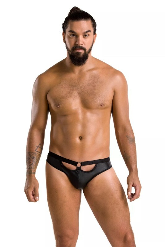 Чоловічі труси бріфи Slip Open Joe, S/M, з інтимним вирізом, чорного кольору