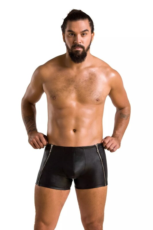 Чоловічі шорти S/M Passion Men Short Matt, з блискавками, чорні