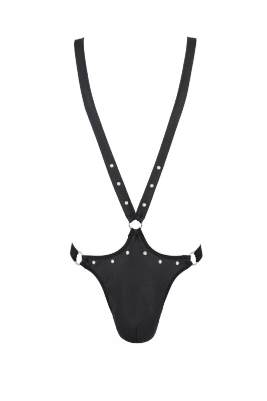 Сексуальне чоловіче боді Passion Men Harry, S/M, з кільцем, чорне - Изображение 2