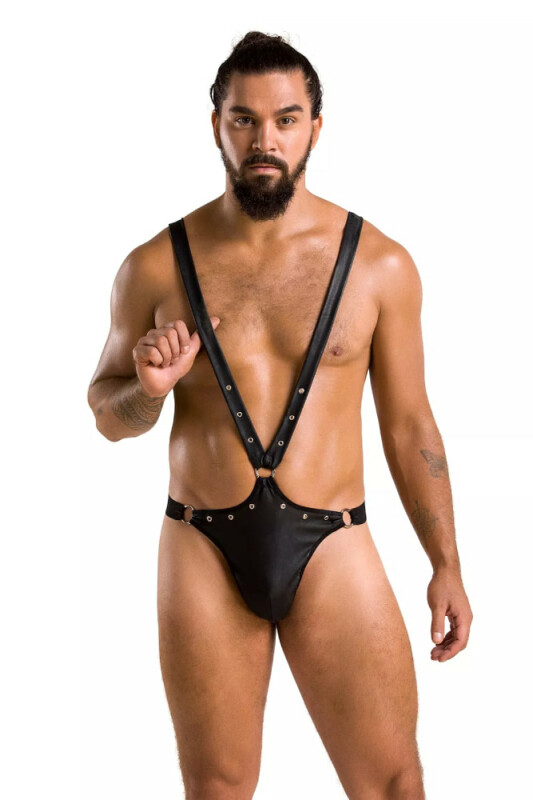 Сексуальне чоловіче боді Passion Men Harry, S/M, з кільцем, чорне