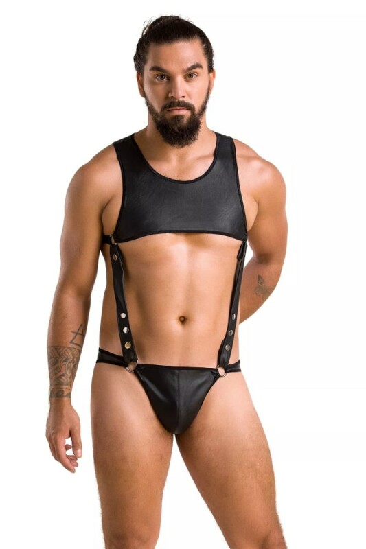Сексуальне чоловіче боді Passion Men Adam, S/M, чорне