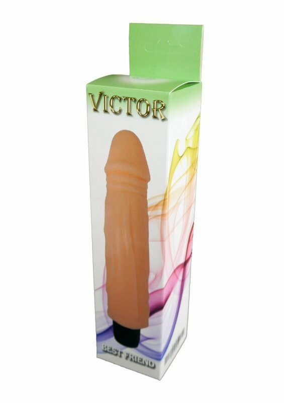 Вібратор реалістичний VICTOR, бежевий, 20 см х 4.2 см - Зображення 1