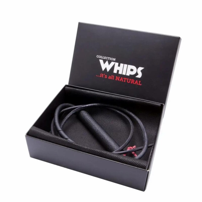 Батіг шкіряний WHIPS з петлею на рукояті, чорний, 135 см - Зображення 1
