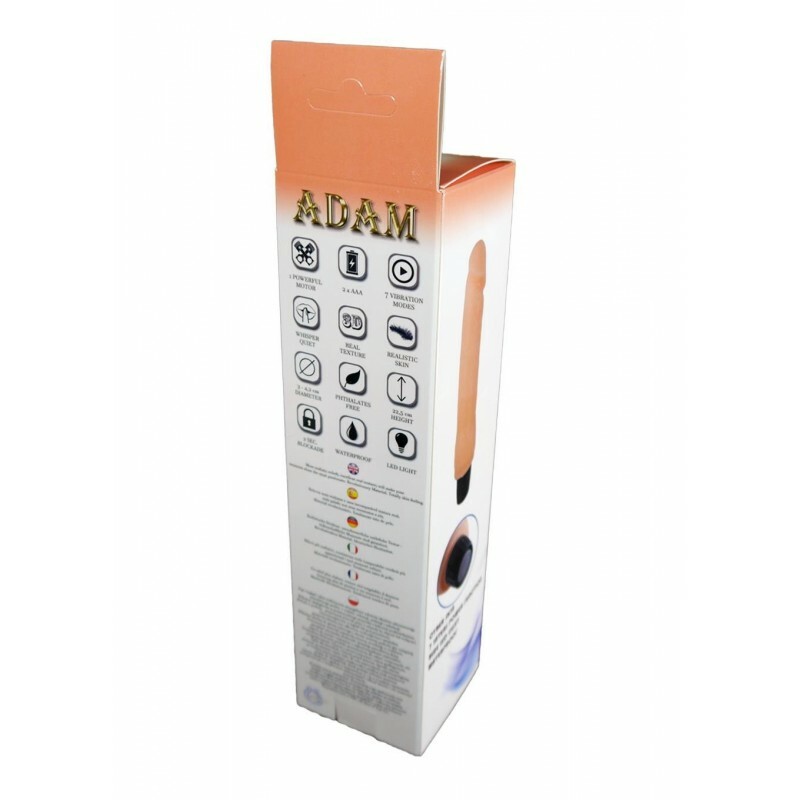 Вібратор реалістичний ADAM VIBRATOR 7 MODES CIBER SKIN, 22.5 см - Изображение 3