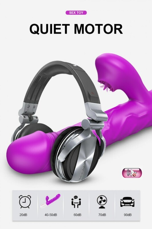 Вібратор-кролик Silicone Tongue Vibrator з функцією обігріву, фіолетовий, 22.9 см х 3.7 см - Изображение 8