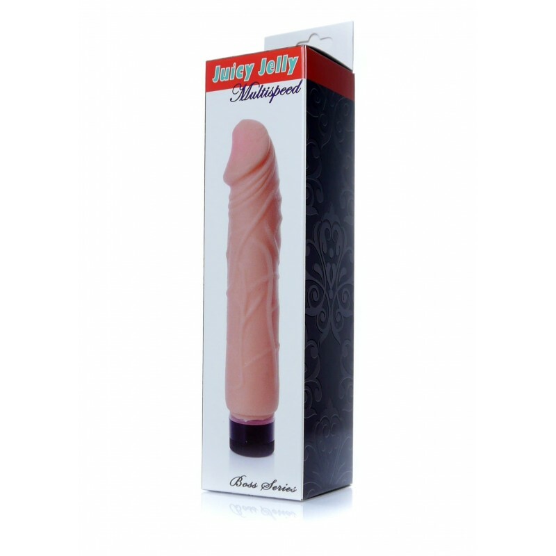 Вібратор реалістичний Juicy Jelly, бежевий, 22 х 4 см - Зображення 1