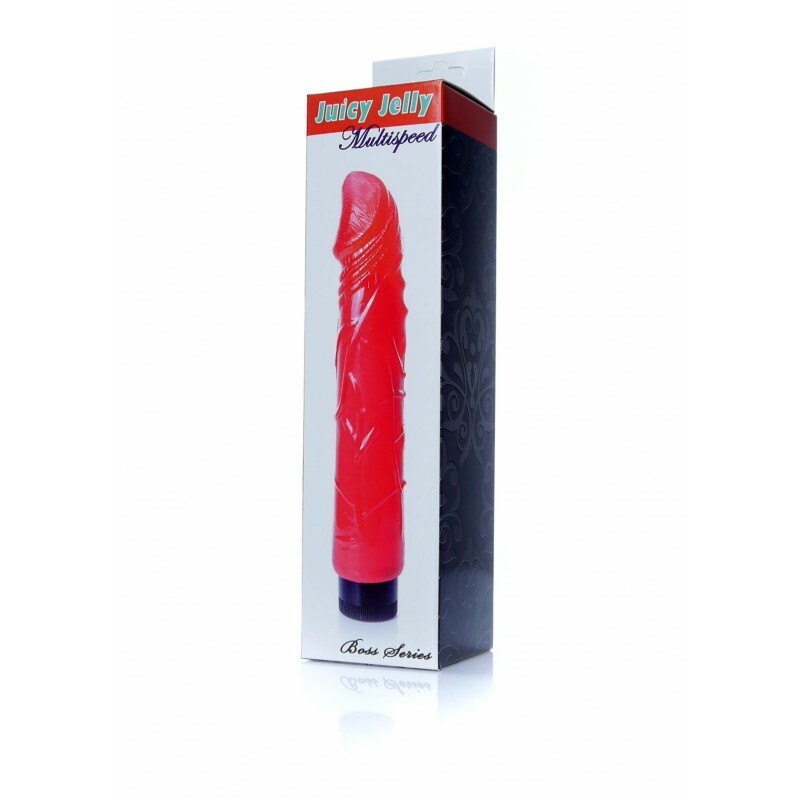 Вібратор реалістичний Juicy Jelly, червоний, 22 х 4 см - Зображення 1