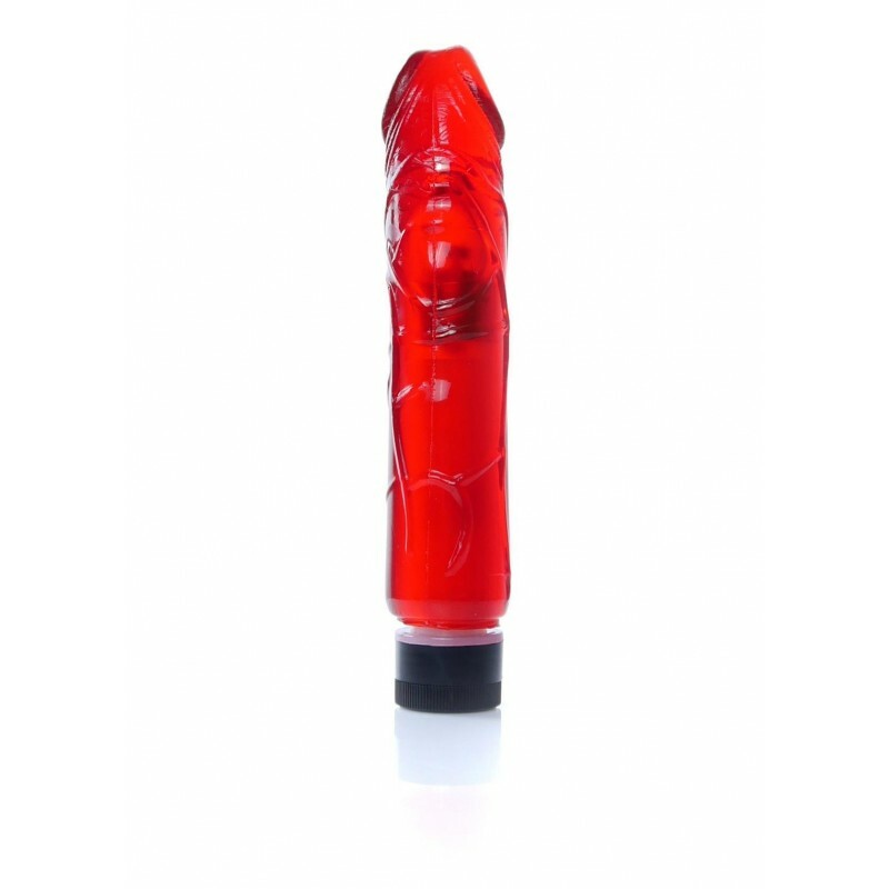 Вібратор реалістичний Juicy Jelly, червоний, 22 х 4 см - Зображення 2