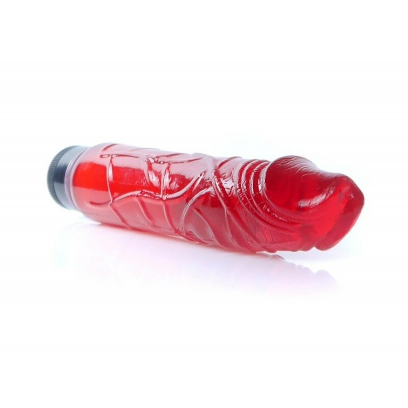 Вібратор реалістичний Juicy Jelly, червоний, 22 х 4 см - Зображення 4