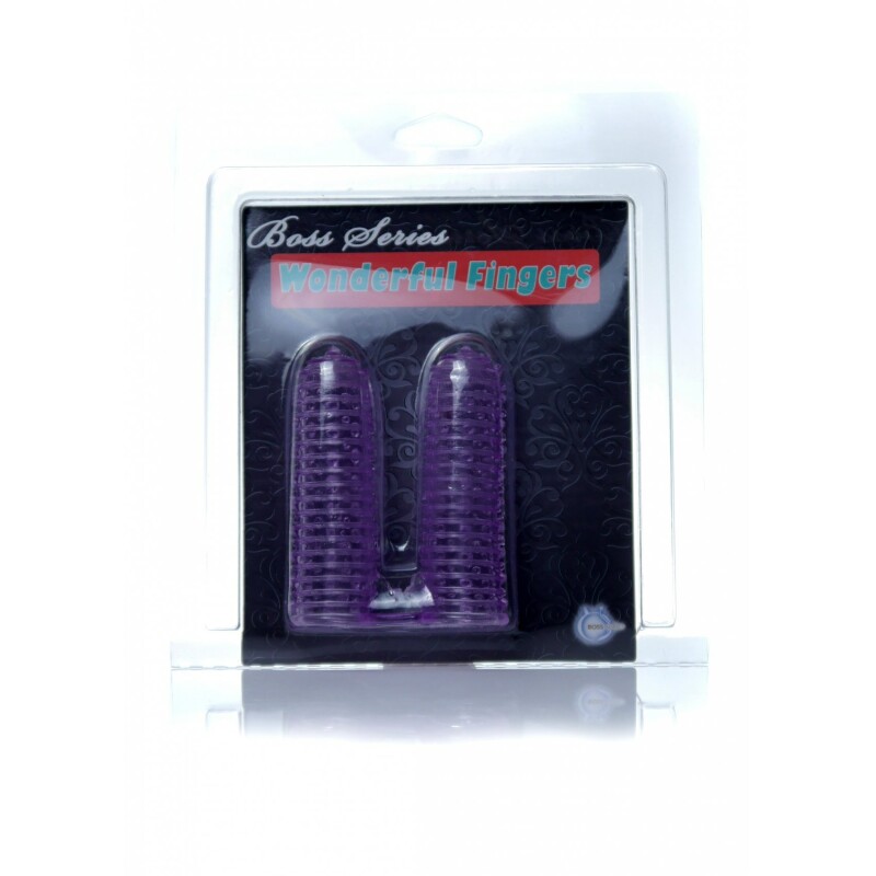 Насадки на пальці з рельєфом Stimulator-Wonderful Fingers, фіолетові - Изображение 1