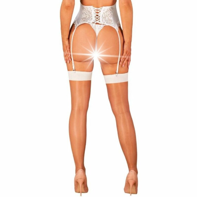 Елегантні панчохи Obsessive - S814 Stockings білі, S/M - Зображення 1