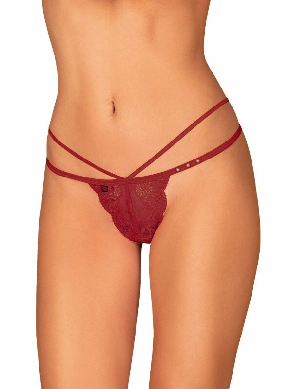 Трусики еротичні Obsessive Ivetta, бордові, L/XL - Изображение 1