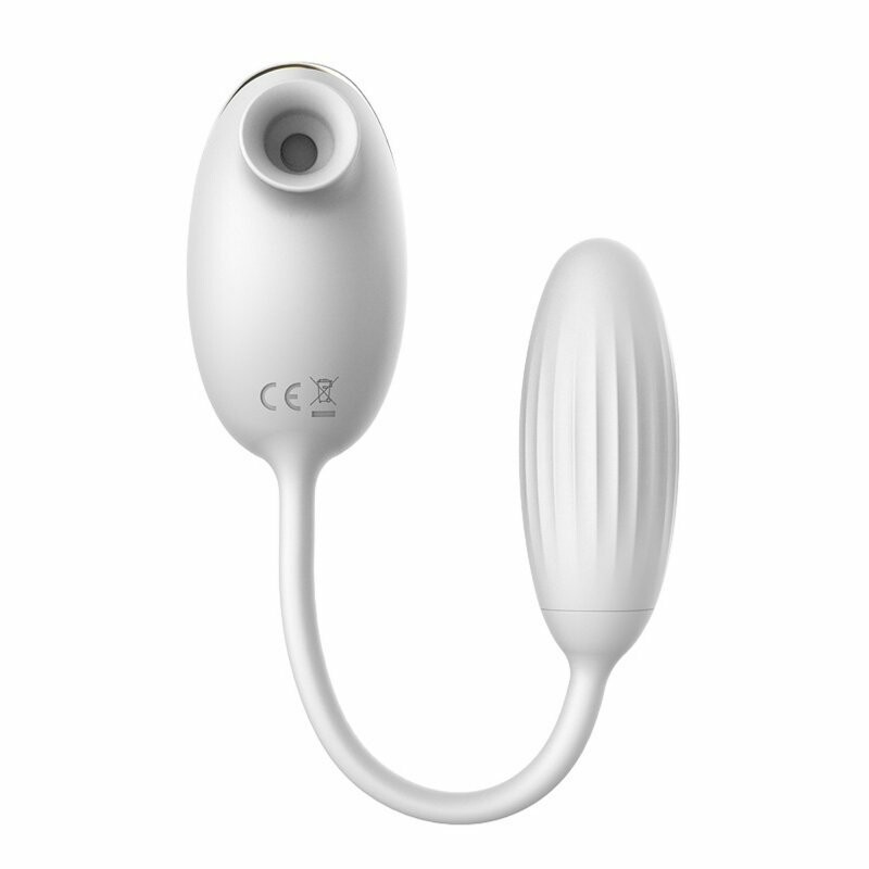 Віброяйце з вакуумним стимулятором High End Suction Love Egg, біле - Зображення 2