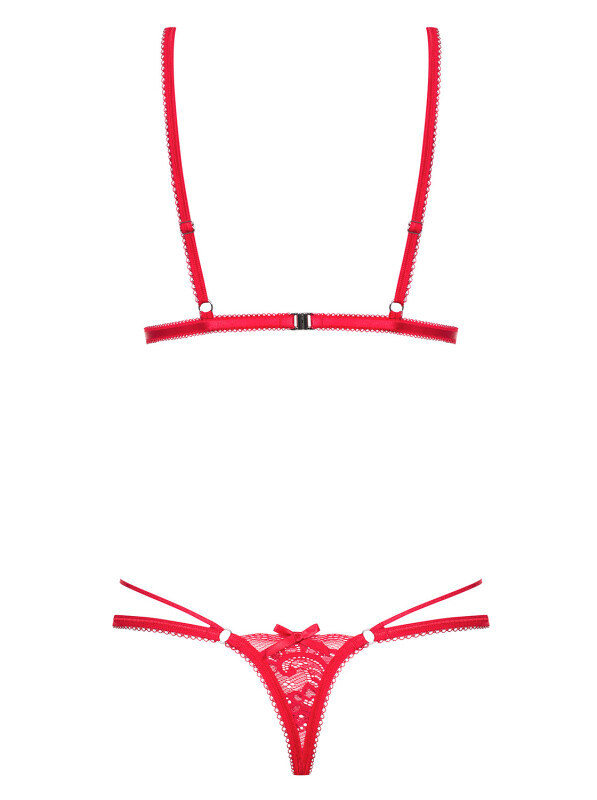 Боді сексуальне Obsessive Lovlea розмір L/XL, мереживне, червоне - Изображение 7