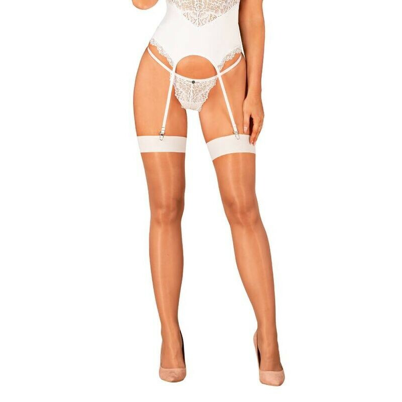 Елегантні панчохи Obsessive - S814 Stockings білі, S/M
