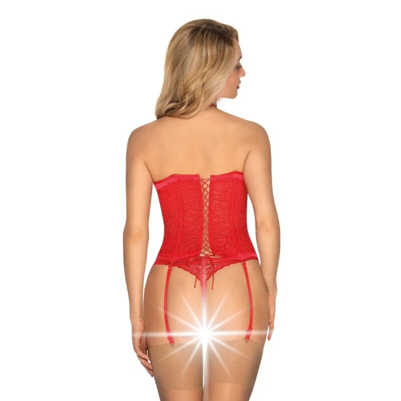 Корсет еротичний Obsessive Flameria Corset, червоний, розмір S/M - Изображение 4