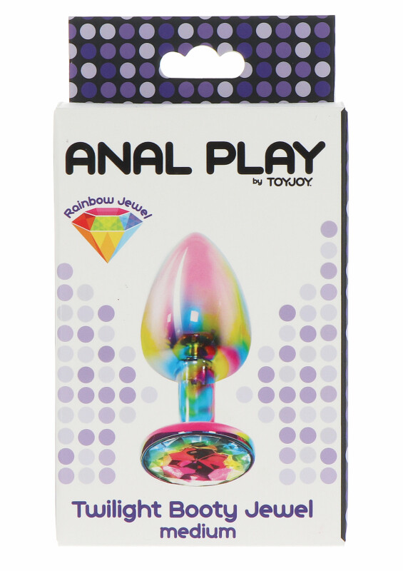 Анальна пробка M Toy Joy, з кристалом, різнокольорова, 8.2 х 3.4 см - Зображення 1