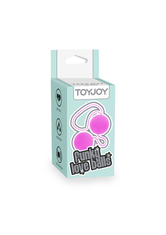 Вагінальні кульки зі зміщеним центром ваги TOY JOY на м'якій зчіпці, пурпурові, 22 х 3.5 см - Зображення 1