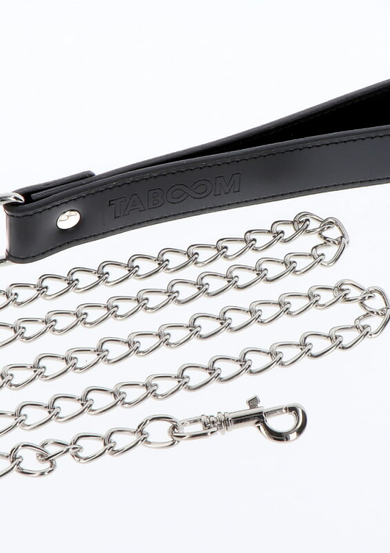 Повідець із чорною петлею Taboom Chain Leash, сріблястий - Изображение 3