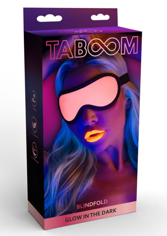 Маска із закритими очима, світиться у темряві Taboom Glow In The Dark, рожево-чорна