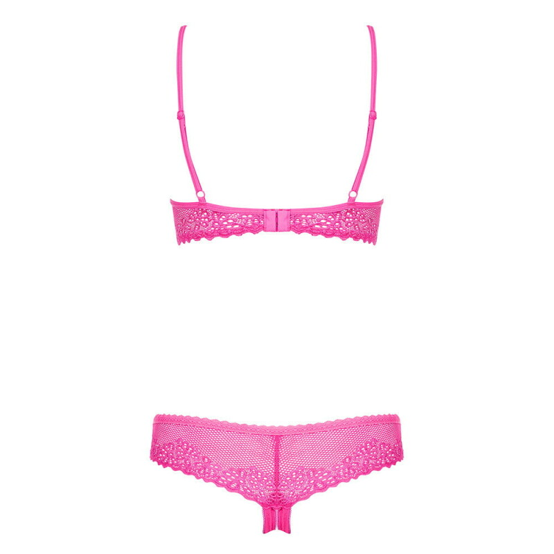 Сексуальний комплект Obsessive Alabastra, XXL, з інтимним доступом, рожевий - Изображение 6