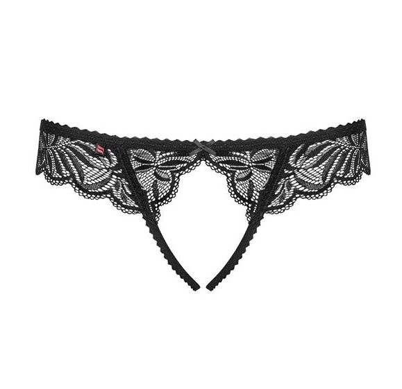 Трусики сексуальні з інтимним вирізом L/XL Contica Obsessive, чорні - Изображение 2