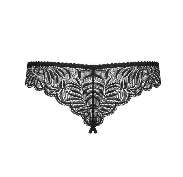 Трусики сексуальні з інтимним вирізом L/XL Contica Obsessive, чорні - Изображение 3