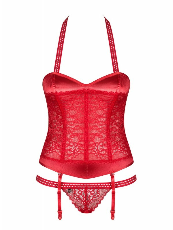 Корсет еротичний Obsessive Flameria Corset, червоний, розмір S/M - Изображение 6