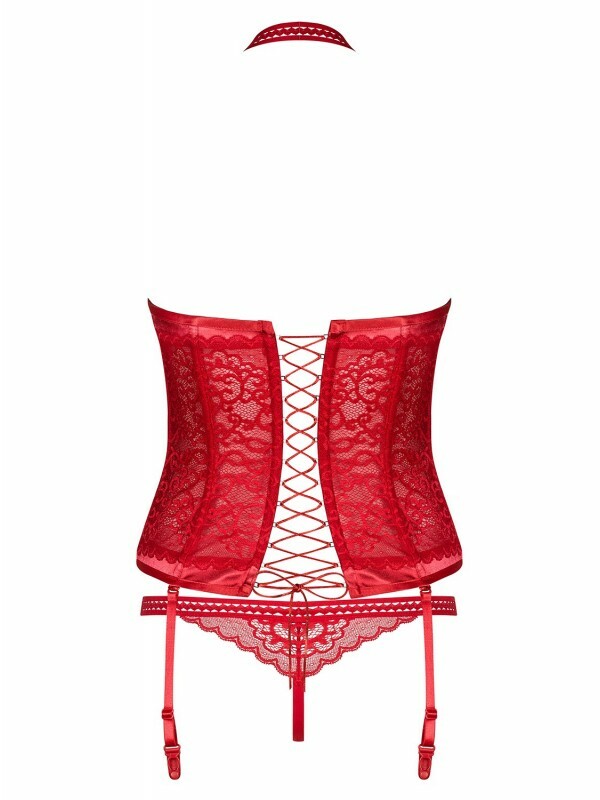 Корсет еротичний Obsessive Flameria Corset, червоний, розмір S/M - Изображение 7