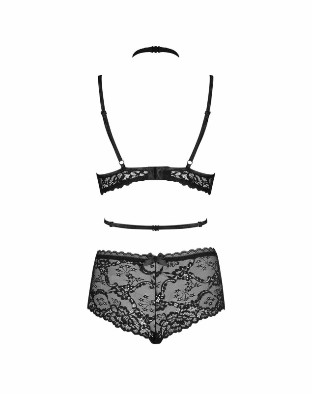 Комплект сексуальної білизни L/XL Raquelia Obsessive, мереживне, чорне - Изображение 3