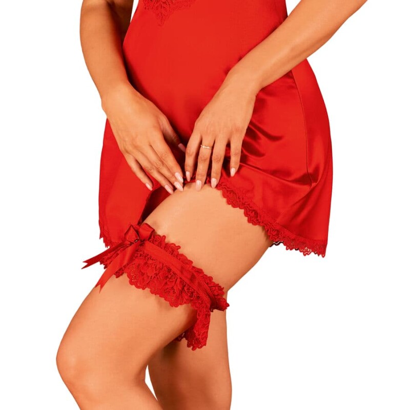 Підв'язка на ногу з бантиком One Size Amor Cherris Obsessive, червона