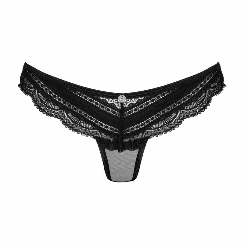 Трусики сексуальні з мереживом L/XL Obsessive Ivannes, чорні - Зображення 2