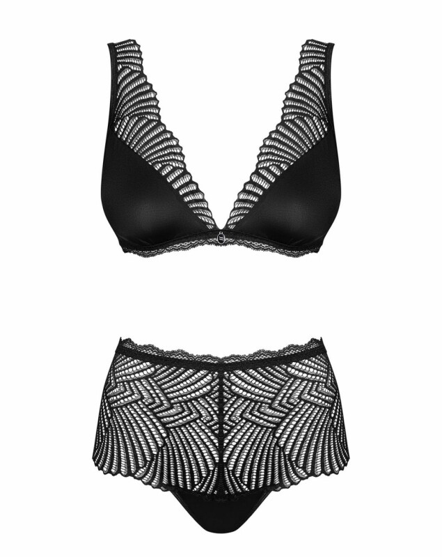 Комплект сексуальний Obsessive Klarita, чорний, розмір L/XL - Зображення 6