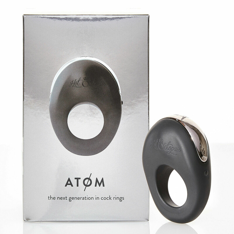 Кільце на пеніс із кліторальною стимуляцією Hot Octopuss Atom Cock Ring Clitoral Stimulator, чорне, 8 х 6 х 3 см