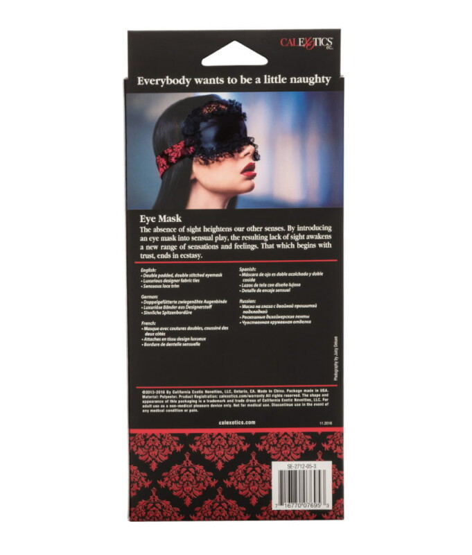 Маска на очі з мереживом та стрічками у візерунок Scandal California Exotic чорно-червона - Зображення 5