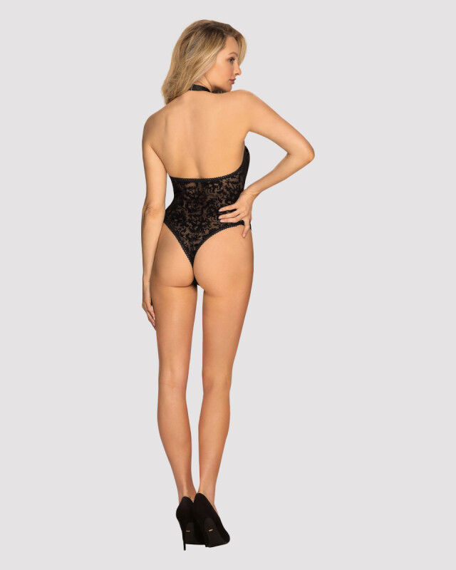 Сексуальне боді Obsessive Softily, L/XL, з відкритою спиною, чорне - Изображение 8