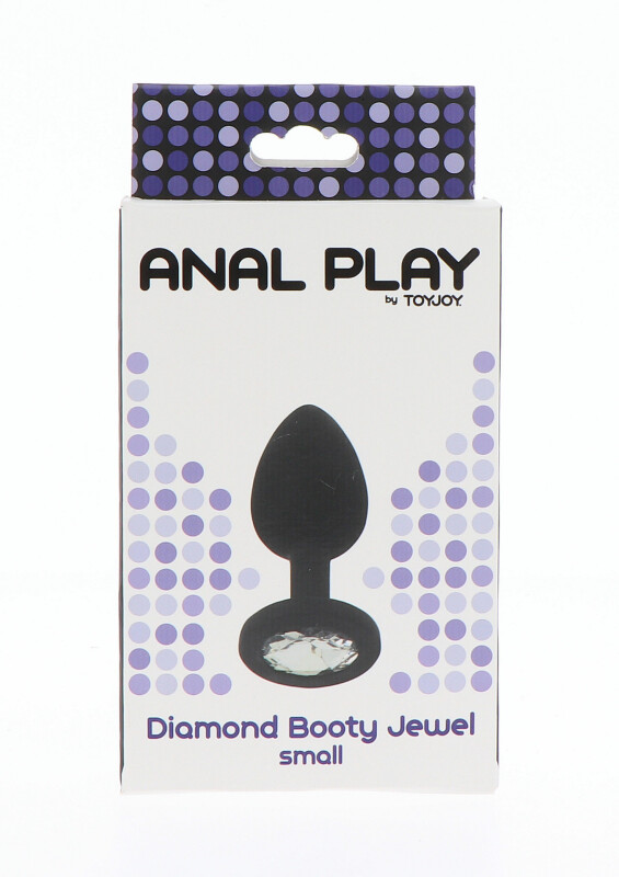 Анальна пробка з каменем TOY JOY, S, Diamond Booty Jewel, чорна, 7 см х 2.5 см - Зображення 1