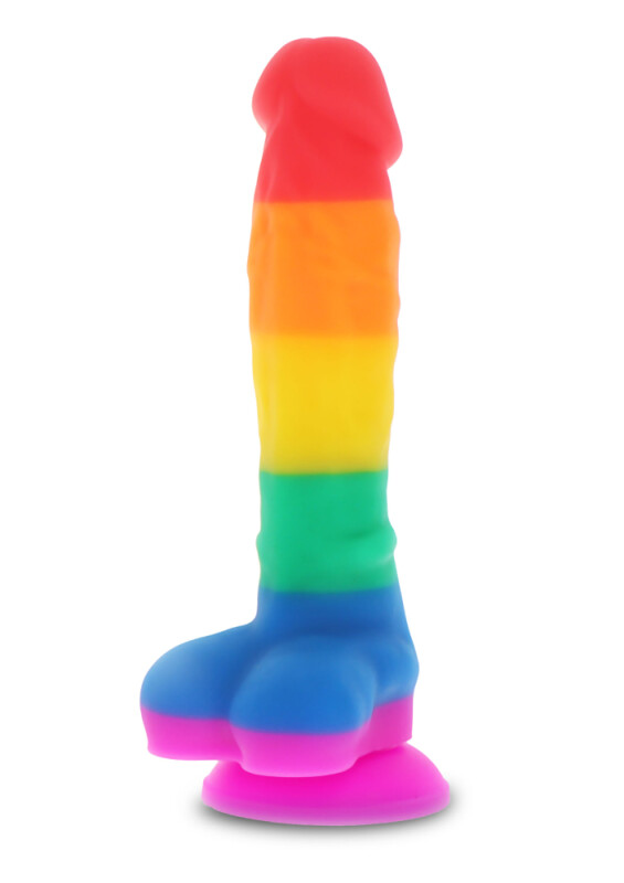 Фалоімітатор реалістичний на присосці Rainbow Lover різнокольоровий, 18 х 3 см - Зображення 2