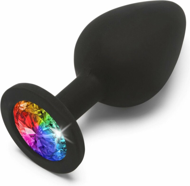 Анальна пробка M Toy Joy, з кристалом, чорна, 8 х 3.5 см