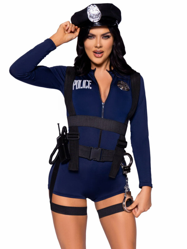 Костюм сексуальної поліцейської Leg Avenue Hottie Cop, XS, 6 предметів, синій - Изображение 2