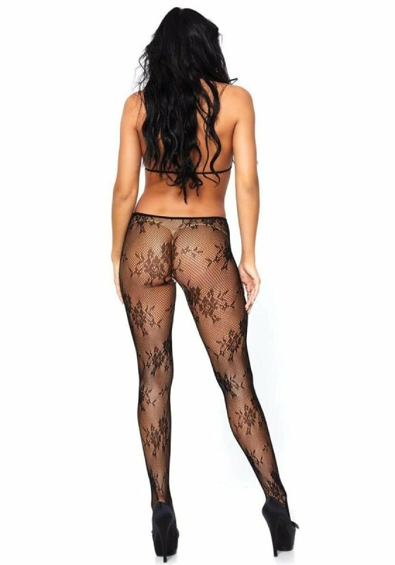 Бодістокінг еротичний One Size Lust & Lace Leg Avenue, мереживний, чорний - Зображення 2