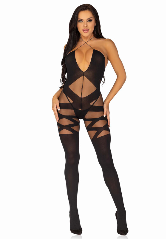Комбінезон еротичний Leg Avenue Illusion Halter чорний, розмір One Size - Изображение 6