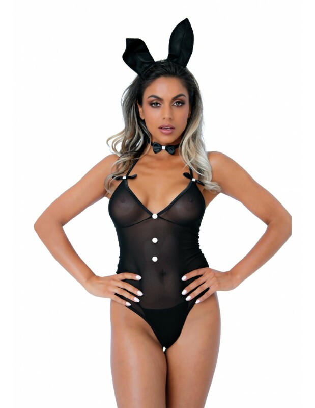 Костюм кролика еротичний Daring Intimates Classic Bunny, 3 предмети, чорний, S/M