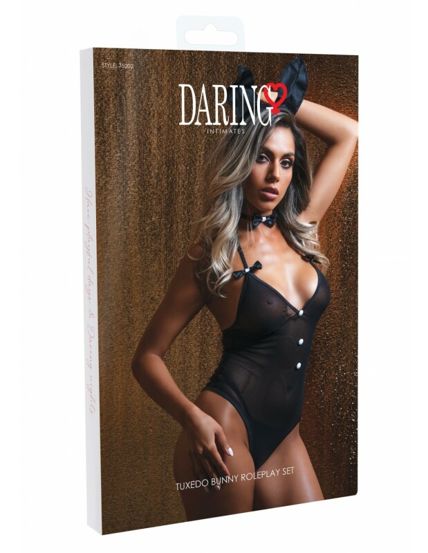 Костюм кролика еротичний Daring Intimates Classic Bunny, 3 предмети, чорний, S/M - Зображення 6