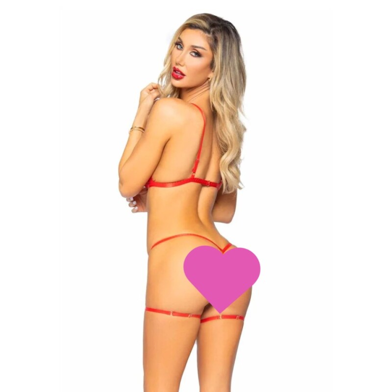 Комплект сексуальний S Leg Avenue All Romance, мереживний, червоний - Зображення 3