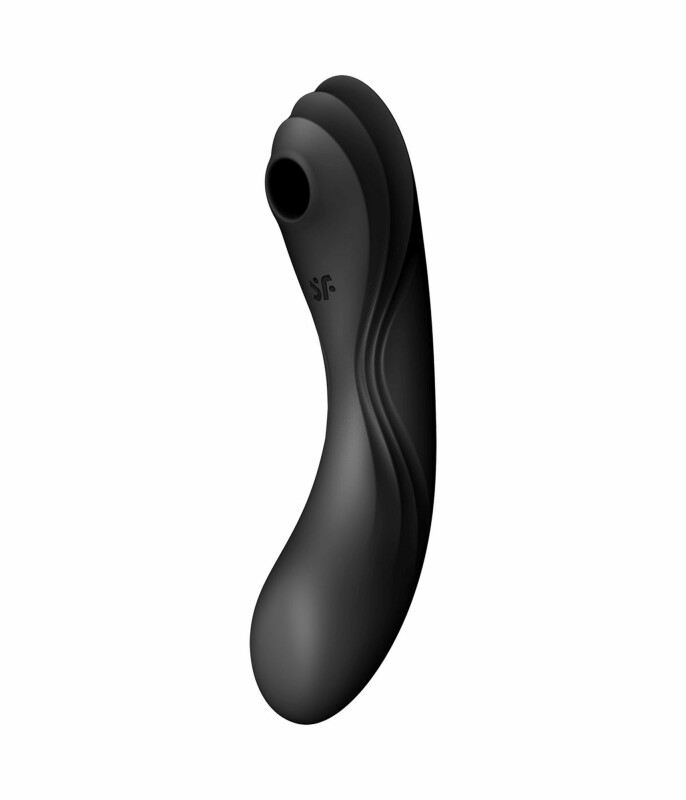 Вібратор Satisfyer Curvy Trinity 4 з вакуумною стимуляцією, чорний, 17 х 4.2 см