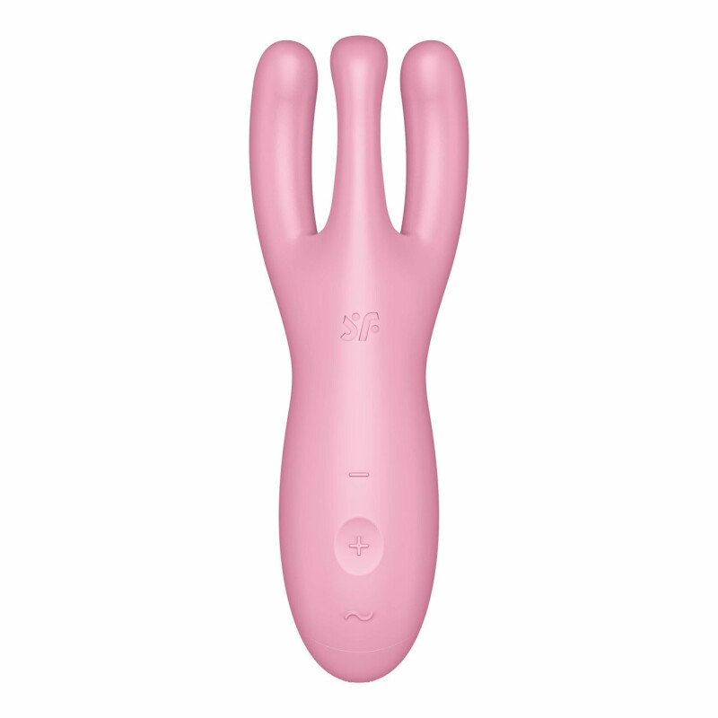 Вібратор потрійний Satisfyer Threesome 4 з додатком, рожевий, 14 х 5.5 см - Зображення 2