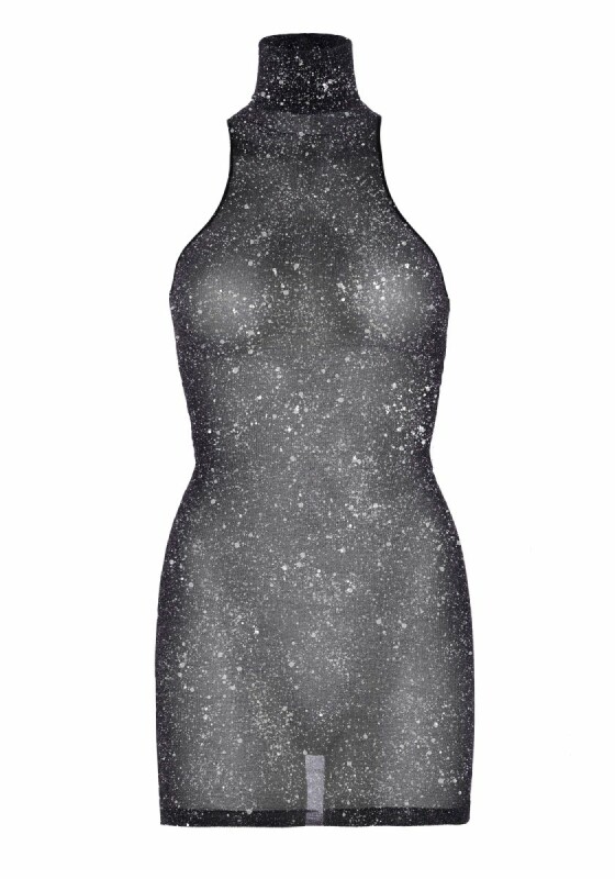 Сукня сексуальна з блискітками One Size Shimmer Leg Avenue, срібна - Зображення 3